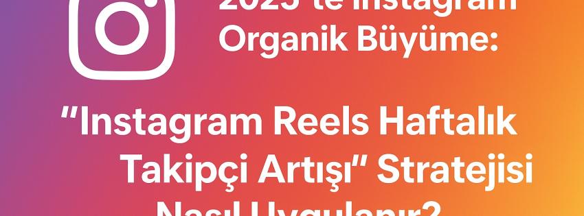 Instagram Organik Büyüme ve Instagram Reels Haftalık Takipçi Artışı Stratejisi 2025