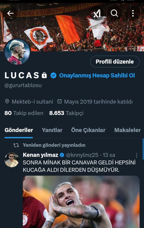 Galatasaray twitter taraftar hesabı