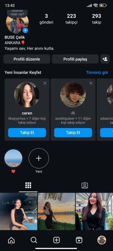 223 takipçili instagram hesabı