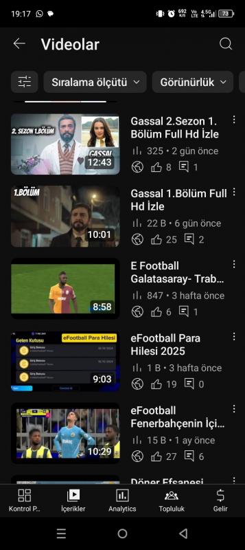 Efsane aktıf youtube kanalı 1100 aboneli