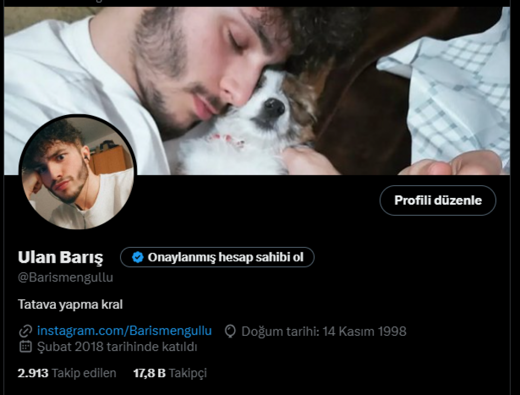 ✅17800 türk takipçili ana mailli twitter hesabı ✅