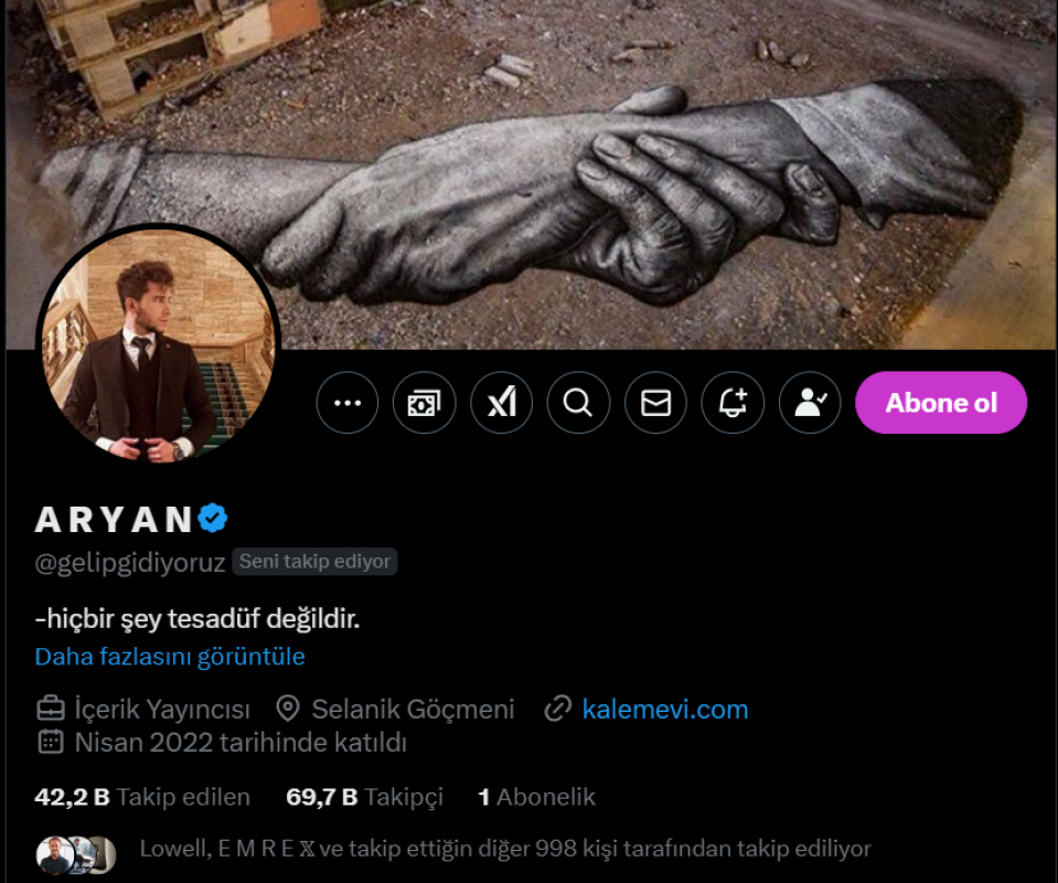 ✅abone ol butonlu, para kazanması aktif ✅70.000 türk takipçili ana mailli twitter hesabı ✅