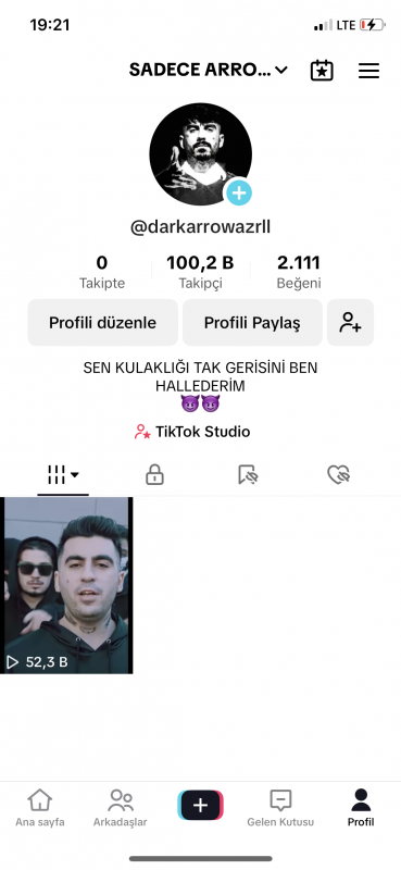 100k takipçili  tiktok hesabı