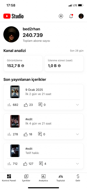 240k edit kanalı satışta ilk gelen alır