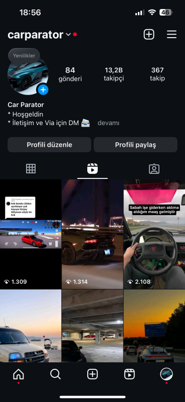 ✅ 13k satılık araç konsept e-ticaret ve projelik ilk mailli instagram hesabı ✅