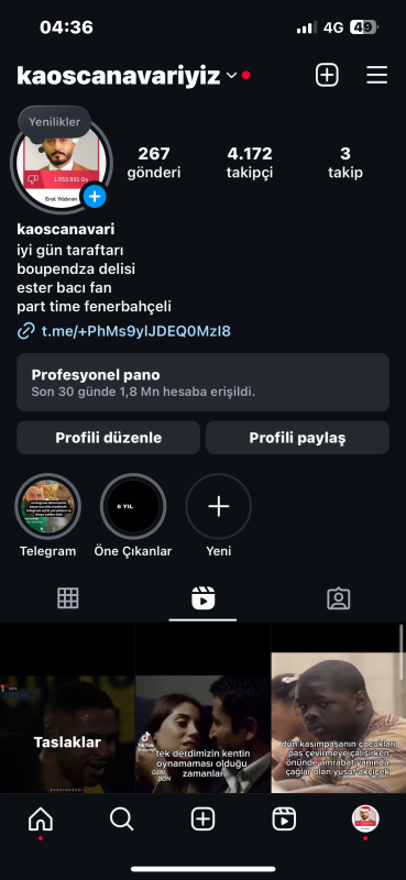 Kitlesi sağlam aktif instagram hesabı