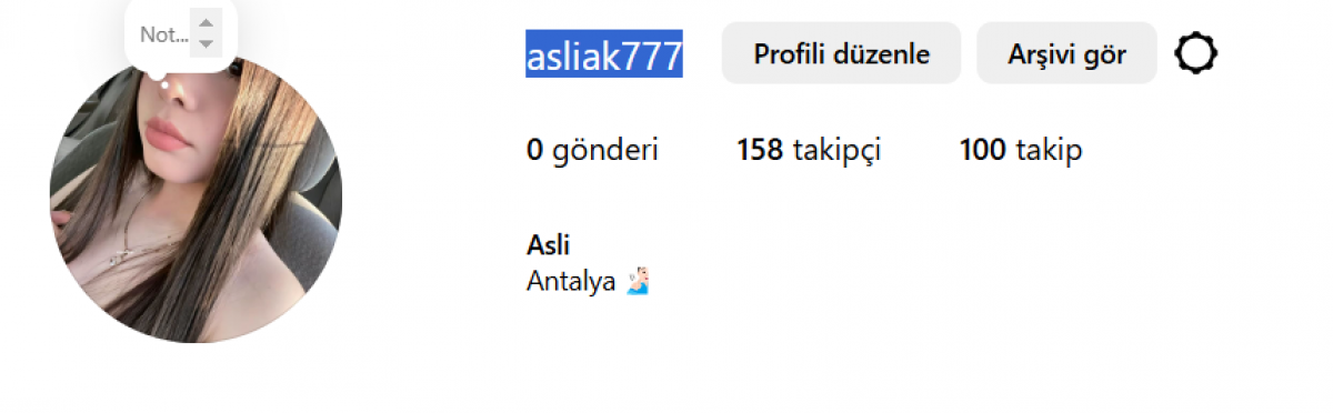 150 takipçili kız hesabı