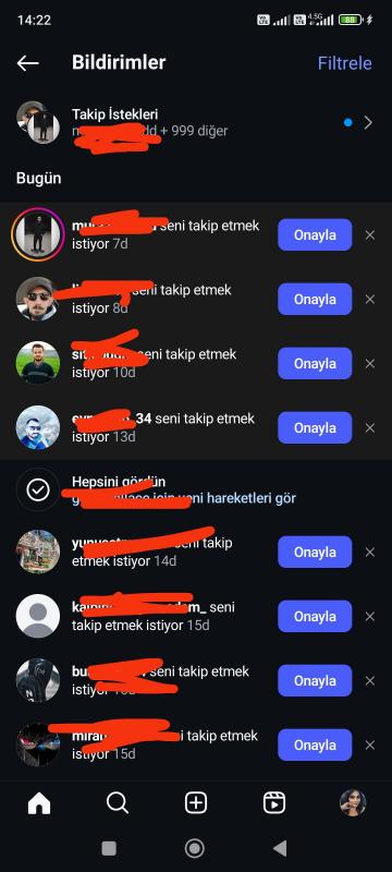 18 takipçili, 2345 takipçi istekli kız hesabı