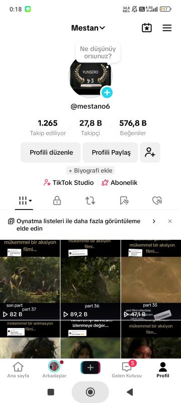 Full aktif tiktok hesabı