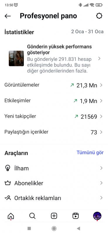 Yüksek etkileşimli emek instagram hesabı