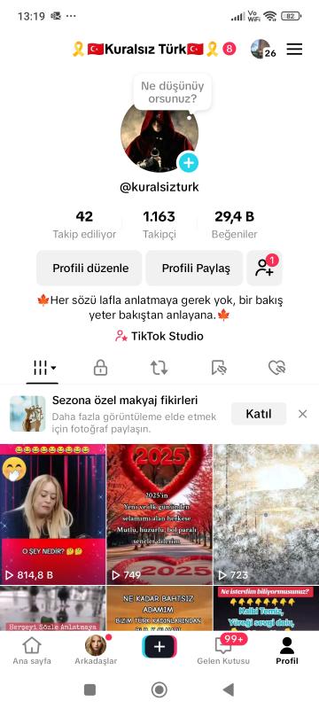 Gerçek takipçili tiktok hesabı