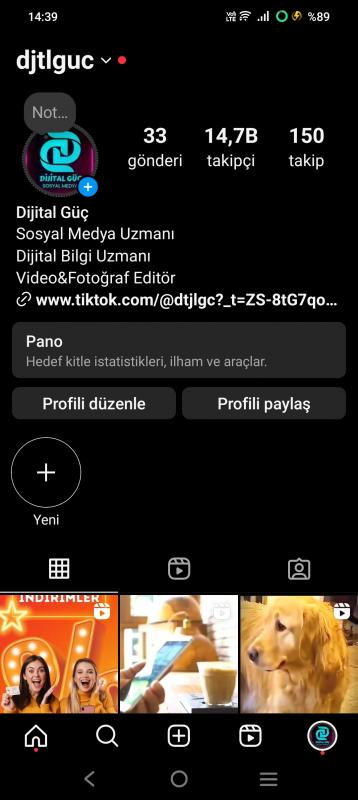 14 k takipçili 3 yıllık ınstagram hesabı