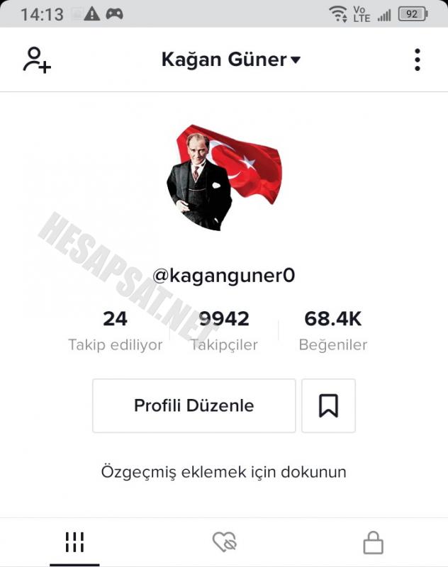 Satılık 10K takipçili Tiktok Hesabı