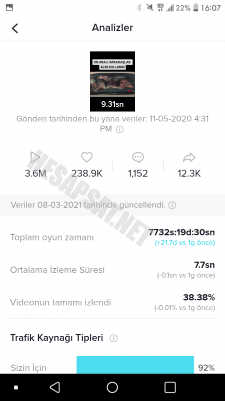 En Ucuza Tiktok Hesabı 11k Takipçili