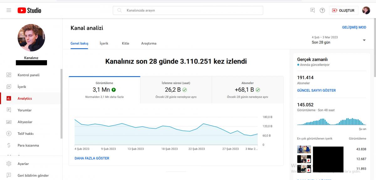 228k harika fan kanalı  günlük 100k görüntülenme