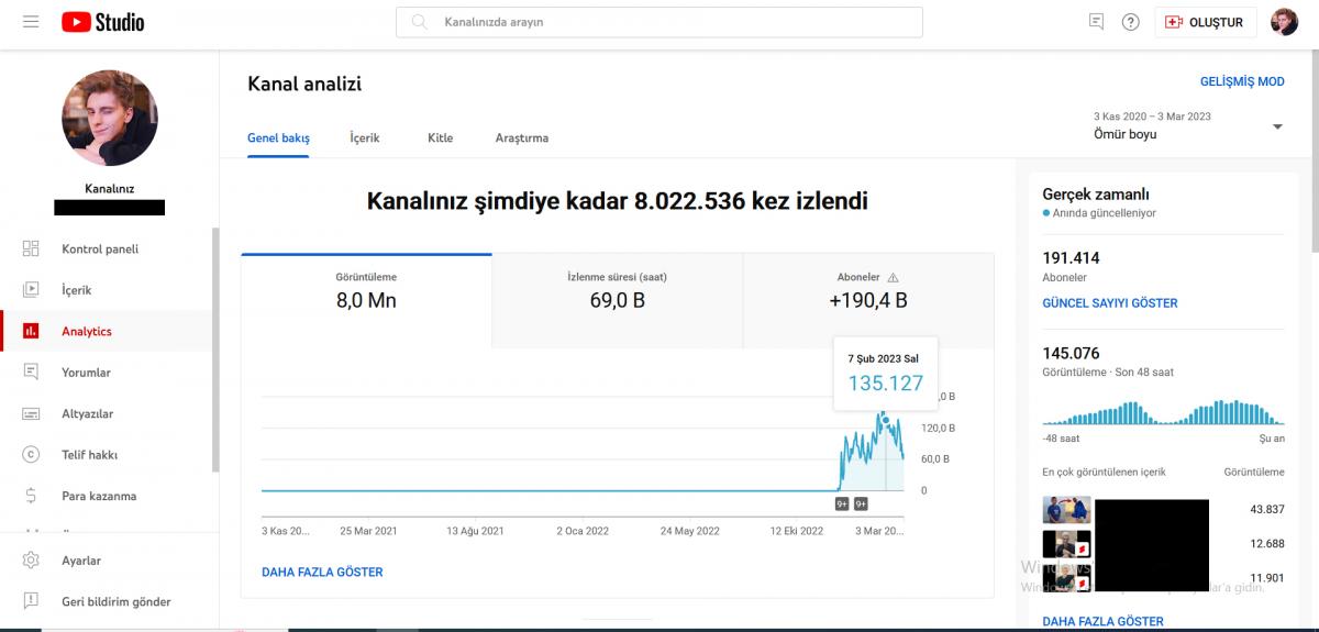 228k harika fan kanalı  günlük 100k görüntülenme