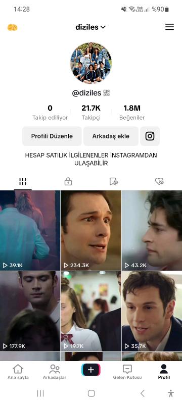 1.8m beğenili satılık tiktok hesabı