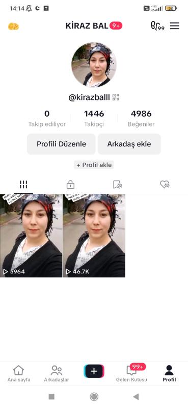 1400 takipçili 5000 beğenili tiktok hesabı