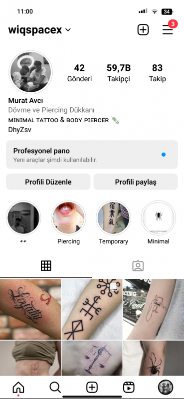 59k dövme sayfası instagram hesabi