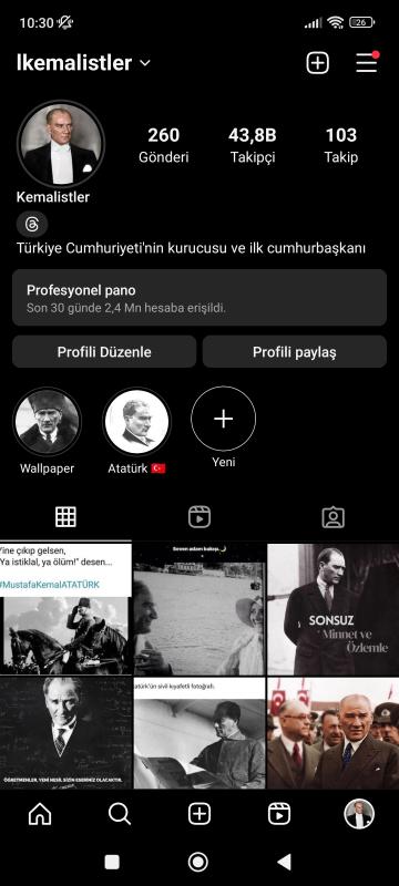 Atatürk hesabı 43k takipçili kaçmaz