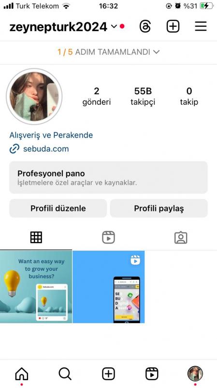 55k takipçili işletme instagram hesabı satılık