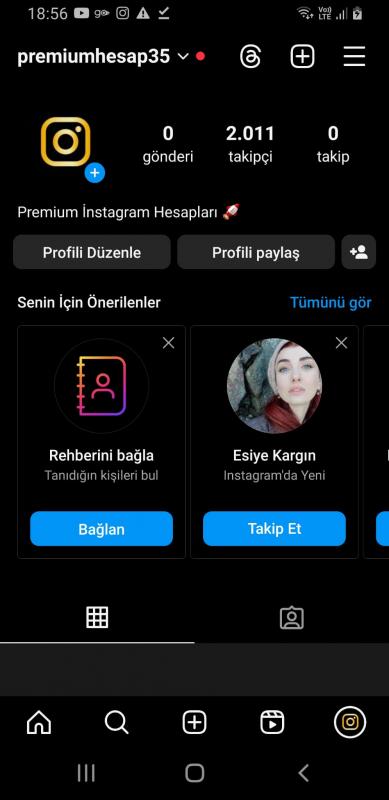 2k takipçili instagram hesabı