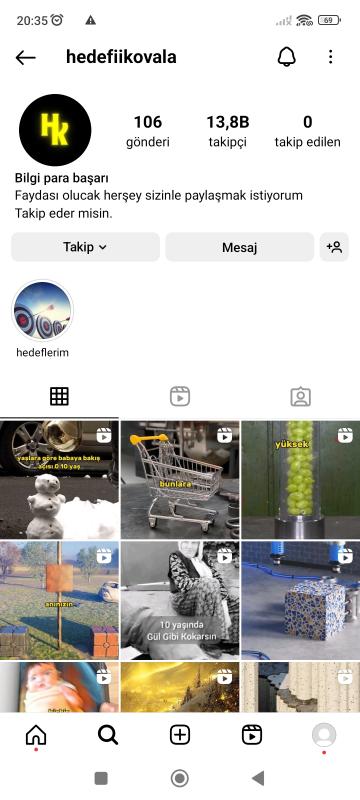 14k takipçili instagram kişisel gelişim sayfası