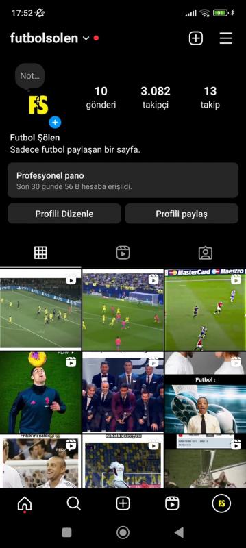3k takipçili instagram futbol sayfası