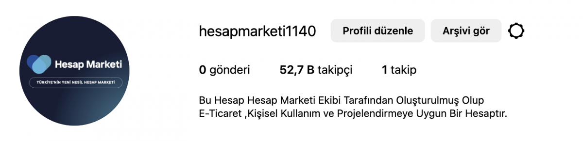 ☑️ 52 k + premium 6 yıllık instagram hesabı ticaret proje [ %100 güvenilir ✅ ]