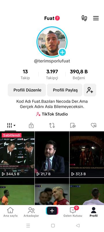 3k takipçili tiktok hesabı