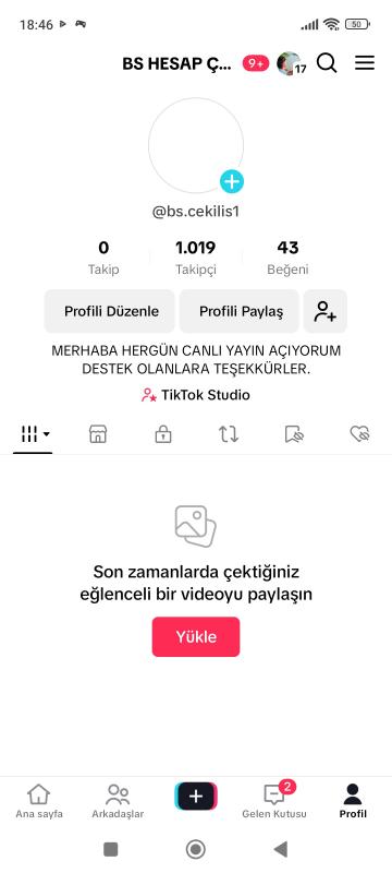 1k tiktok hesabı