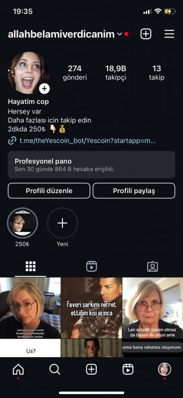 Efsane kız kitleli instagram hesabı 19k