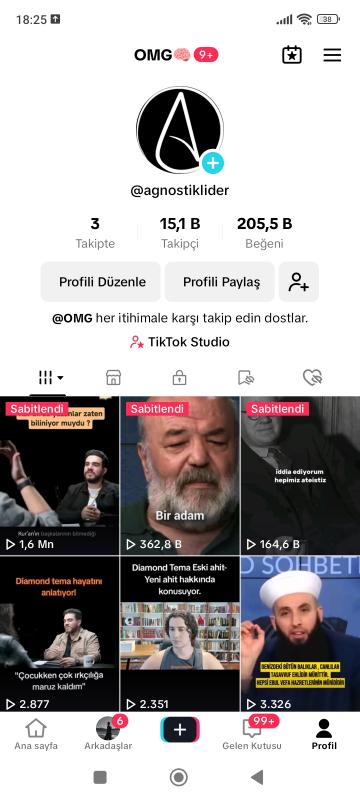 Satılık full+full aktif 16k agnostisizm üzerine fenomen live stüdyo açık tiktok hesabı kaçırmayın ❣️