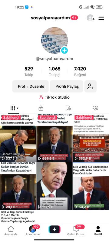 Satılık 1k full organik mükemmel haber içerikli tiktok hesabı kaçırmayın ❣️