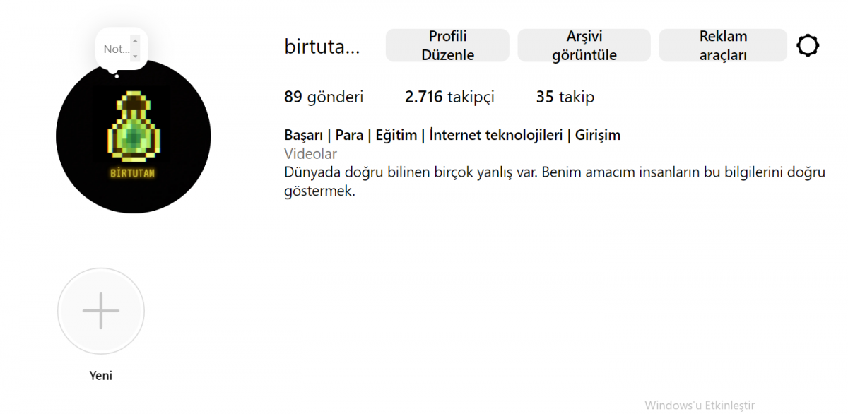 2500 takipçili aktif instagram hesabı