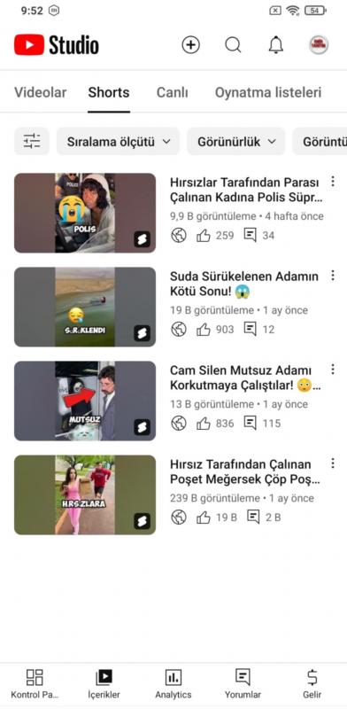 Keşfeti açık 4 video ile 13k abone olan shorts kanalı ( indirim olur)