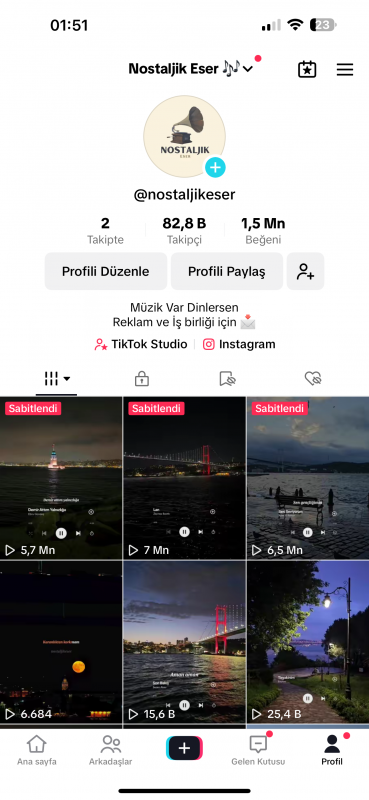 Orijinal takipçili tiktok hesabı 80k takipçili