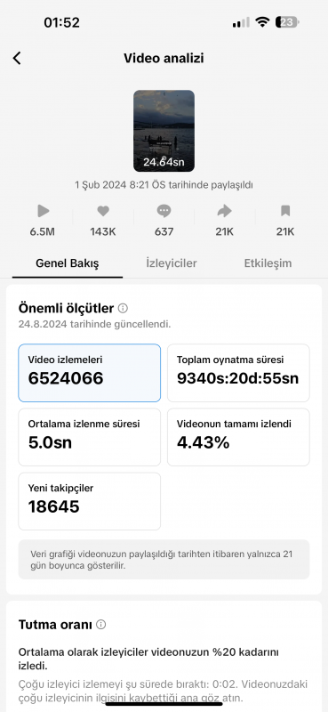 Orijinal takipçili tiktok hesabı 80k takipçili