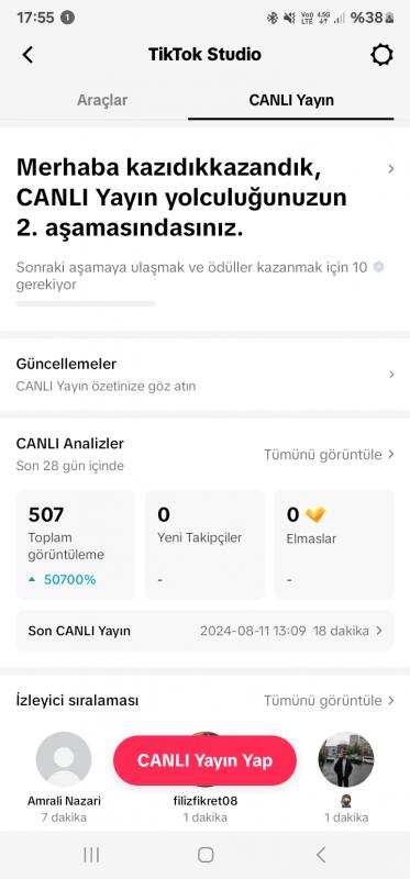 10k takipçili tiktok hesabı