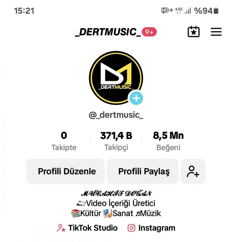 371k tiktok müzik hesabı