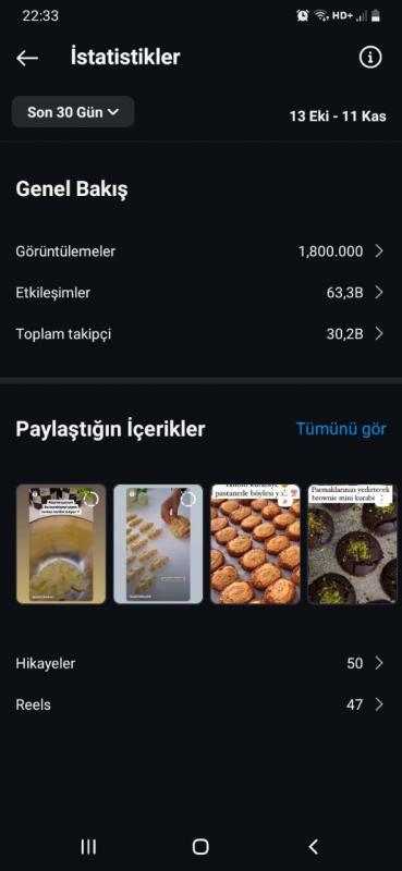 Full organik 30k takipçili instagram yemek hesabı