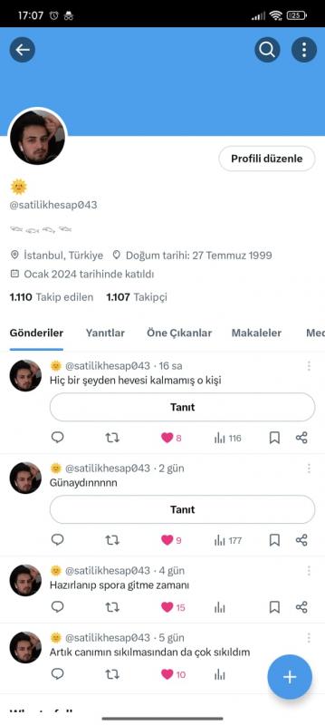 Satılık 1.1k twiter hesabı (mail bilgileri dahil)