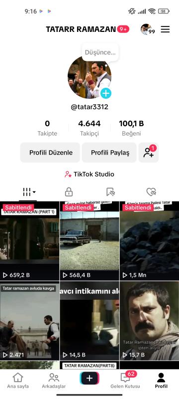 Satılık full+full aktif live stüdyo açık 5k takipçili dizi film içerikli tiktok hesabı kaçırmayın ❣️