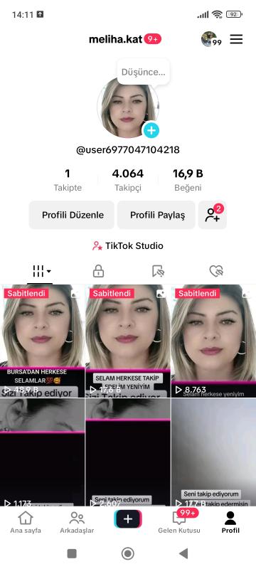 Satılık 4k sürekli yükselen full aktif tiktok hesabı kaçırmayın ❣️