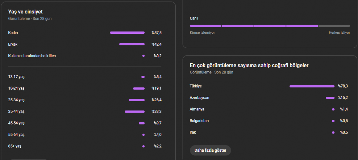 Shorts kanalı 1.3k abone 440k izlenim