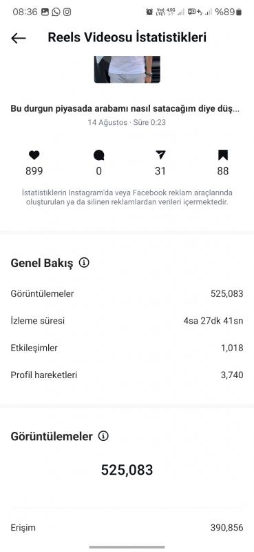 Yüksek gelirli dev araç satış instagram hesabı