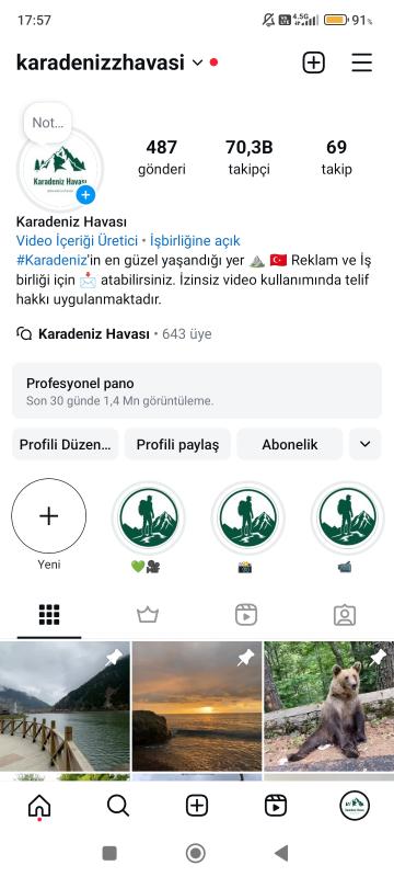 Karadeniz konsept instagram sayfası