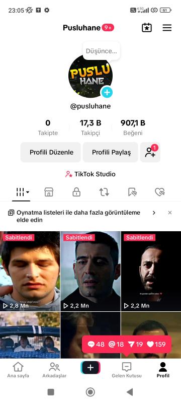 Satılık full+full aktif 17.3k sürekli gelişen dizi /film içerikli tiktok hesabı kaçırmayın ❣️