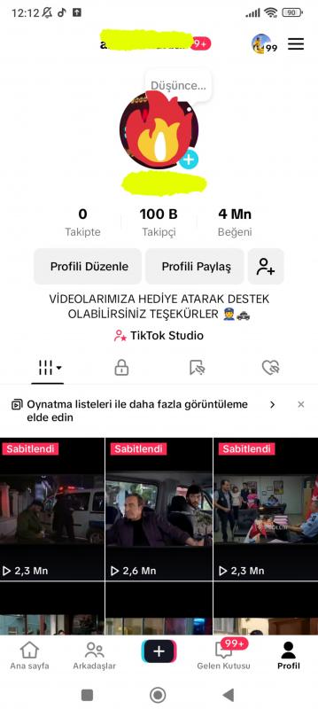 Satılık 105k full+full aktif live stüdyo açık türk takipçili tiktok hesabı ünlü olma fırsatı❣️