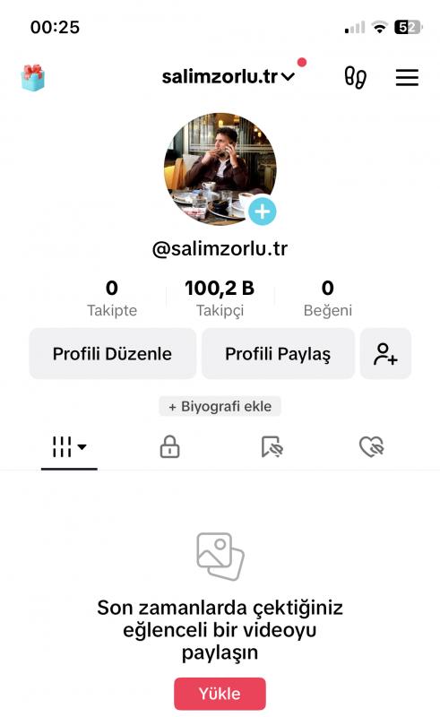 Satılık 100k ilk mailli tiktok hesabı